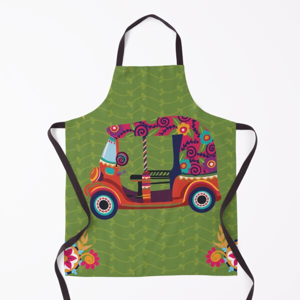 Item preview, Funky Colorful Rickshaw - Green background designed and sold by storeIndus.