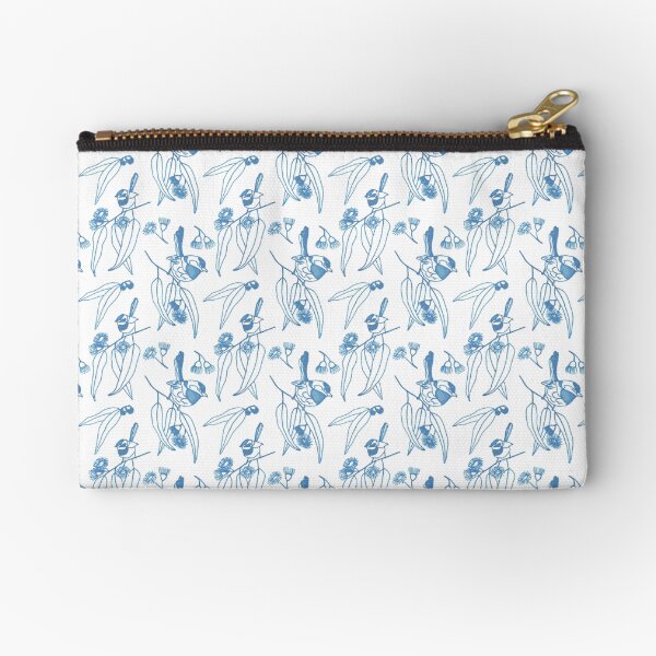 Blue Wren Sketch Zipper Pouch