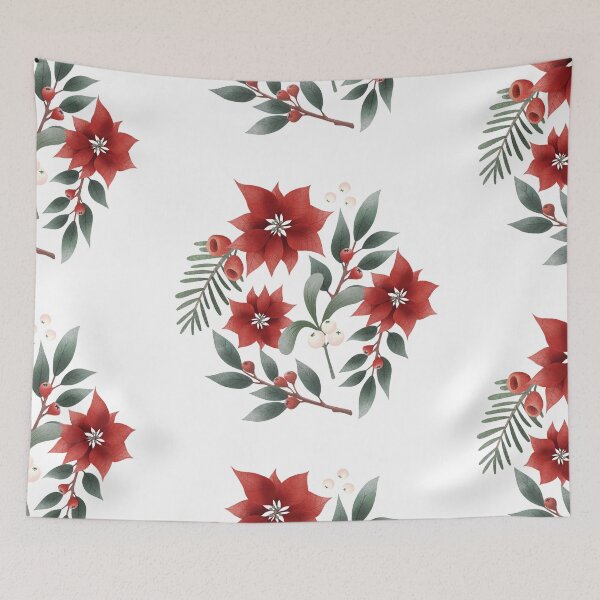 Item preview, Poinsettia Christmas Motif designed and sold by paperwillow.
