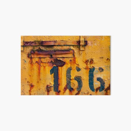 Number 166 Stencil on Rusty Metal Panel Art Board Print