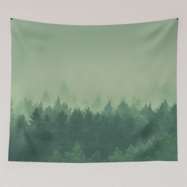 Item preview, Forest in Green Fog Photography designed and sold by MonsaviFashion.