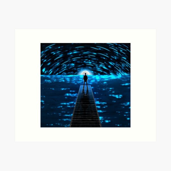 Deep blue world | Sea | Moon Art Print
