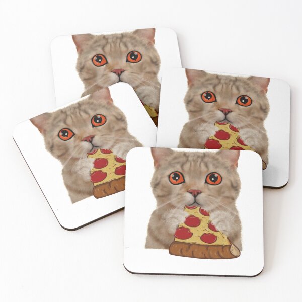 Item preview, Cat Eating Pizza, Kitten Kawaii  designed and sold by Logiamerch.
