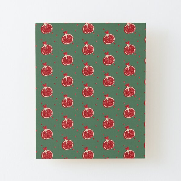 Pomegranate Green Wood Mounted Print
