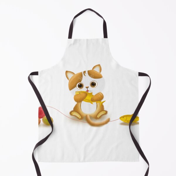 Item preview, Cute Cat with small Fish designed and sold by Cat2D.