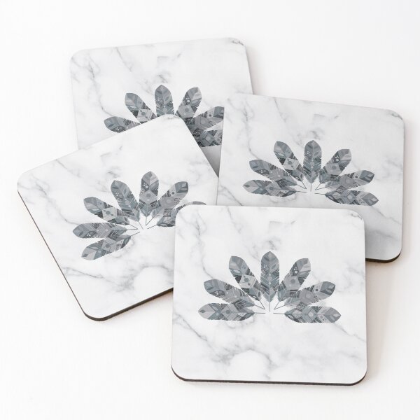 Item preview, Preppy Bohemian Chic Black and White Marble Feathers designed and sold by IamTrending.