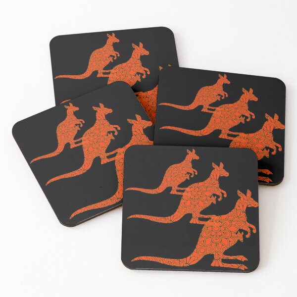 Item preview,  Cute kangaroos and babies in Orange color  Vector  design  designed and sold by Moussa  Sussi.