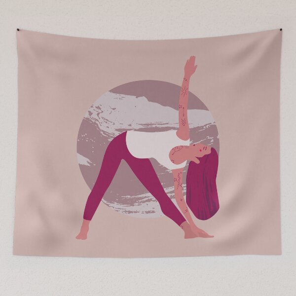Item preview, Yoga Pose Drawing: Trikonasana designed and sold by Sadhana Design Studio.