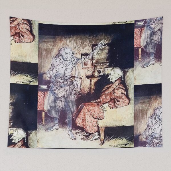 Item preview, The Ghost of Jacob Marley with Scrooge  - Arthur Rackham from Dickens designed and sold by Vintage Designs +.