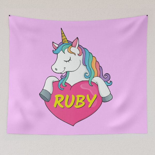 Item preview, Ruby Personalized Cute Unicorn Heart designed and sold by Suphiss.