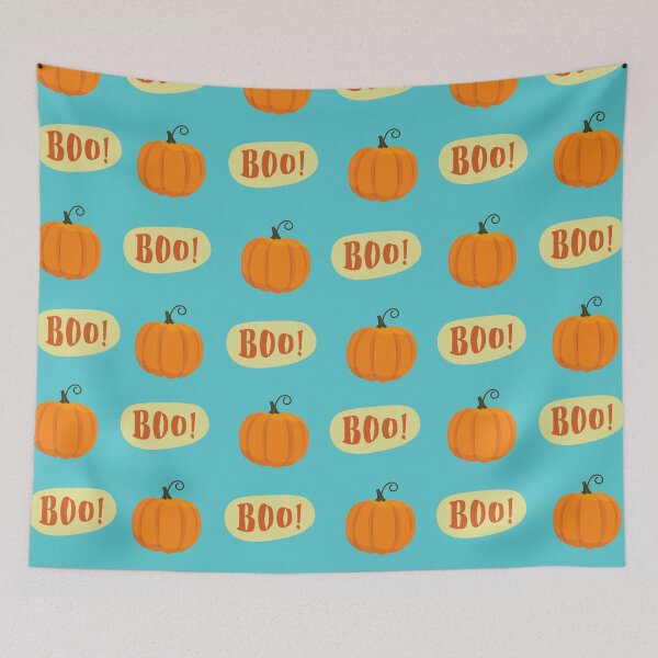 Item preview, Cute Pumpkin And BOO halloween pattern designed and sold by siddeshpansare.