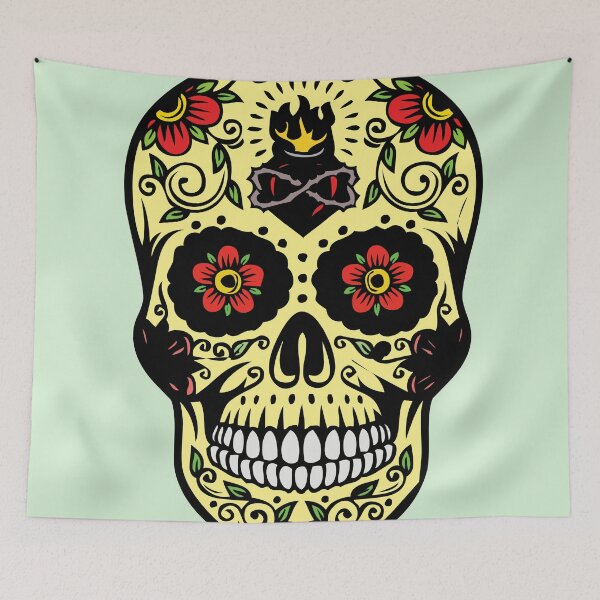 Item preview, Colorful Mexican skull designed and sold by Mandala & More.