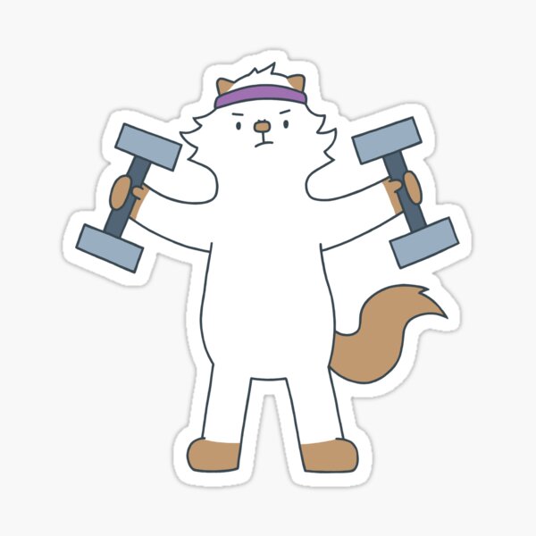 Work out Moo Sticker