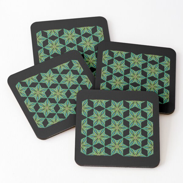 Item preview, Traditional Beads for Africa, African beadwork Snowflake green designed and sold by ZenArt-Fern.