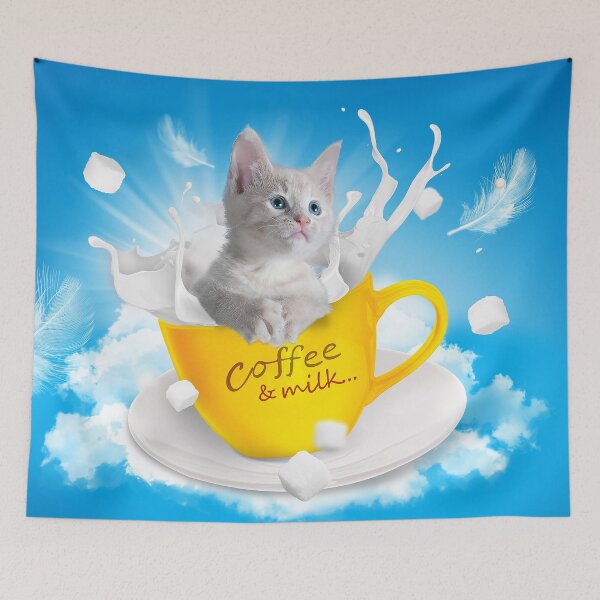 Item preview, A cat in a coffee and milk cup designed and sold by cmphotographs.
