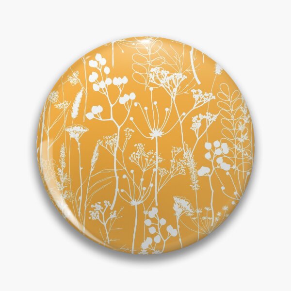 Item preview, White herbal silhouette seamless pattern on yellow. Wild herbs. Wild life designed and sold by Yulia Chepurova.