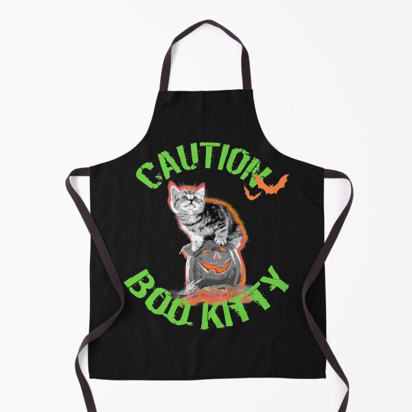 Item preview, Cute Halloween Cat Caution Boo Kitty Pumpkin Bats designed and sold by Toffy2222.