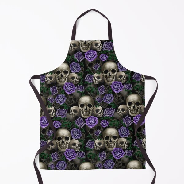 Item preview, Skulls and purple roses designed and sold by BlueMothShop.