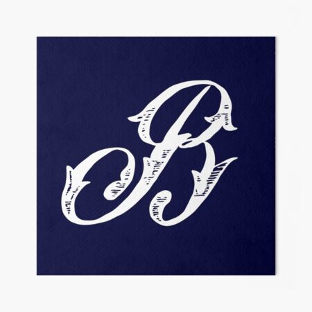 Vintage Stylish White Navy Blue Monogram Letter L | Art Board Print