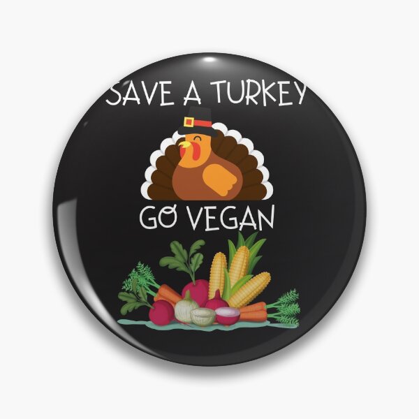 Item preview, Save a turkey Go Vegan Blk txt designed and sold by Mommaspouch.