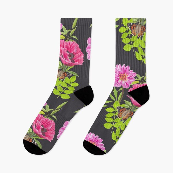 Item preview, Pink Poppies & Dahlias Botanical Spray designed and sold by Niques-Atelier.