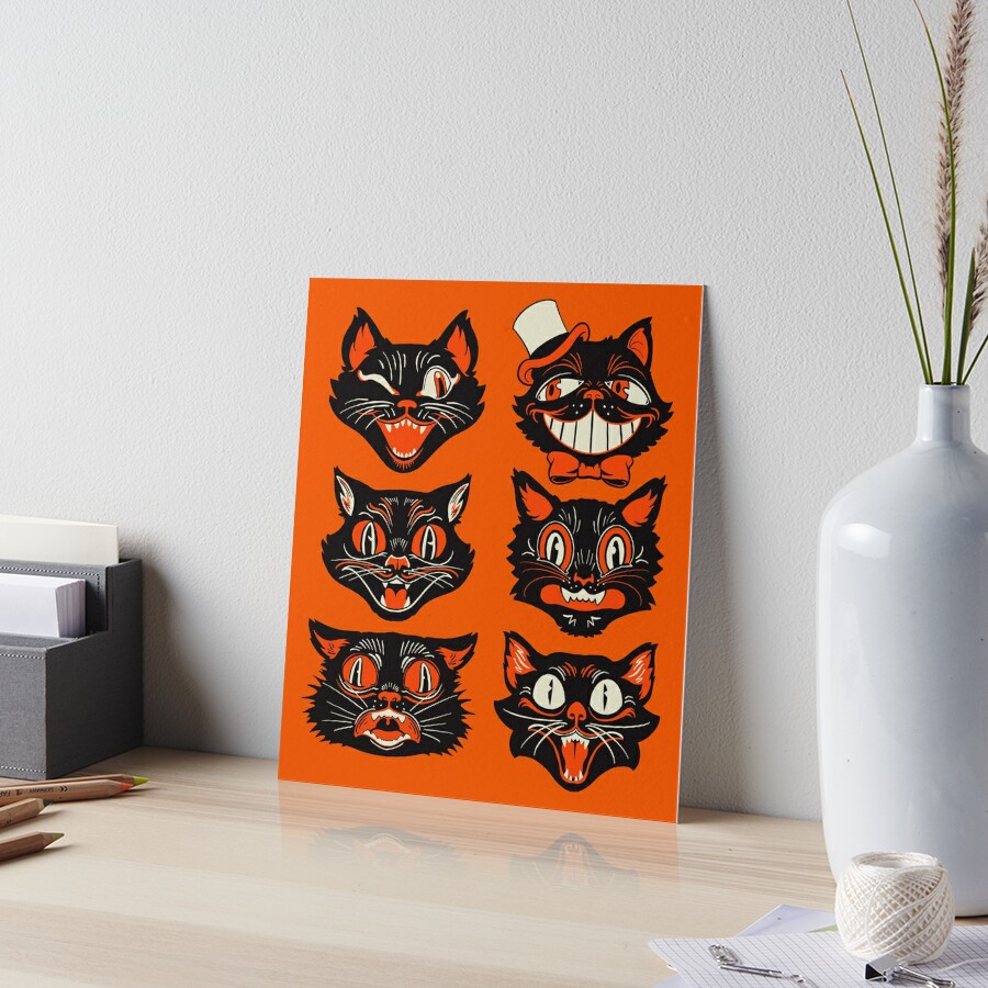 Vintage CATS Wearing HATS Vintage Digital Image Wall Art Download Printable