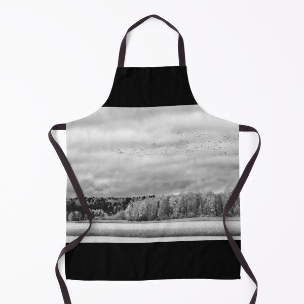 Item preview, Barnacle geese over the Autumn lake bw designed and sold by Jouko Lehto Photography.