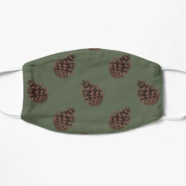 Pinecones Green Flat Mask