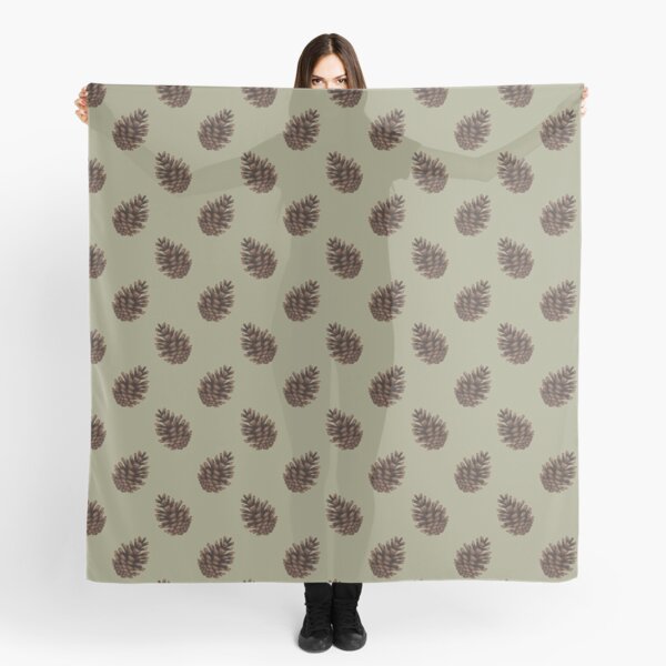Pinecones Light Green Scarf