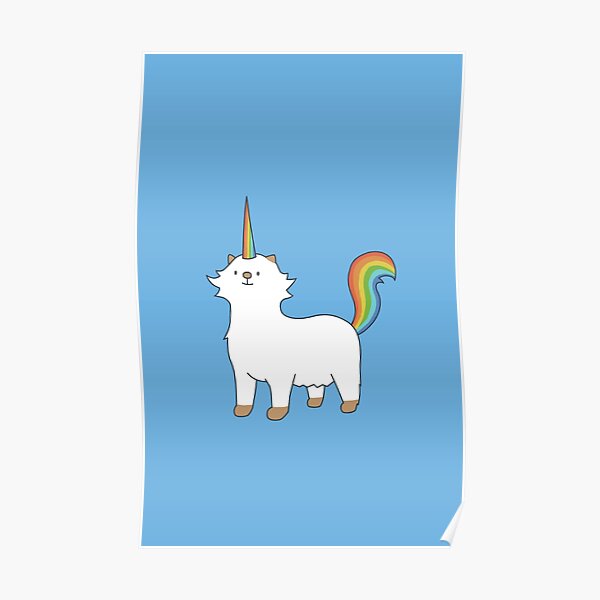 Rainbow Unicorn Moo Poster