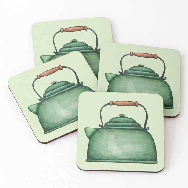 Item preview, Retro Green Metal Kettle designed and sold by Alicia Chee.