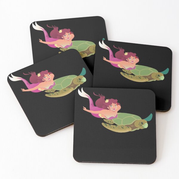 Item preview, Mermaid and turtle under water sea designed and sold by honksunited.