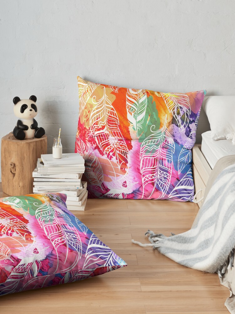 Alternate view of Fashioned in Feathers Floor Pillow