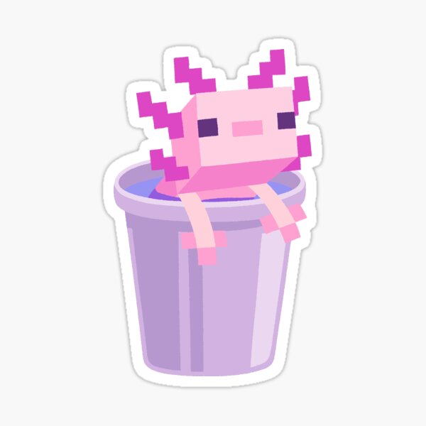 minecraft axolotl new mob in a bucket cute Sticker