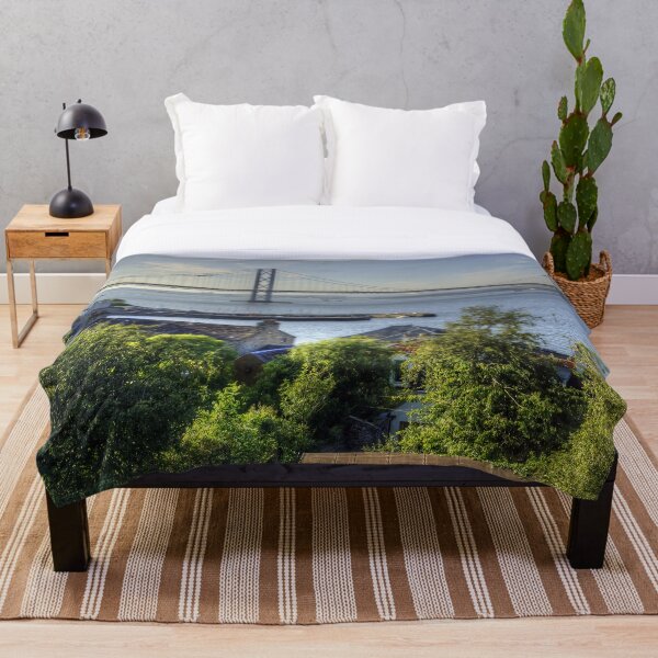 Forth Road Bridge and Harbour Throw Blanket