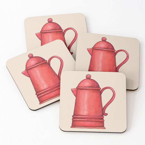 Item preview, Retro Red Metal Kettle designed and sold by Alicia Chee.