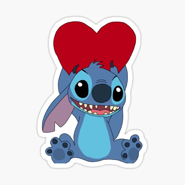 CUTE HEART lilo and stitch FACE Sticker for Sale by WEShop23