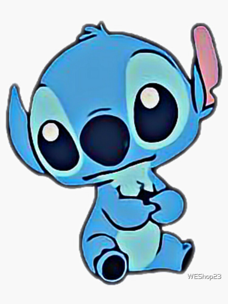 BABY lilo and stitch CUTE FACE STAR Sticker for Sale by WEShop23