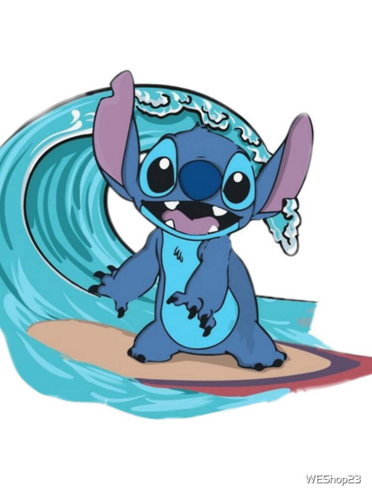 surfing lilo and stitch CUTE FACE STAR | Kids T-Shirt