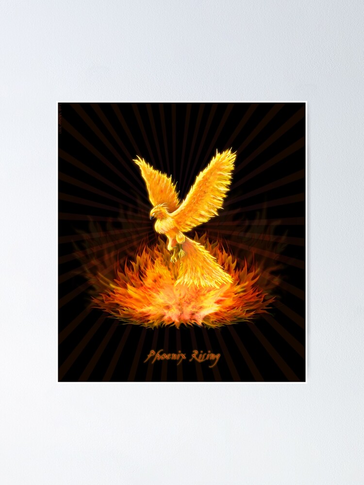 Aperçu 2 sur 3. Poster avec l'œuvre Phénix s'élevant créée et vendue par VisionQuestArts.