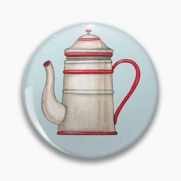 Artikelvorschau, Retro-Wasserkocher aus Metall in Rot und Weiß entworfen und verkauft von Alicia Chee.