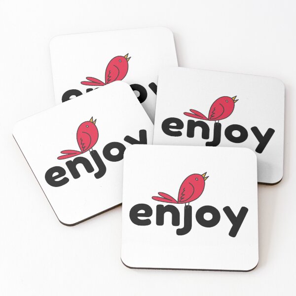 Item preview, Enjoy. Black text and joyful songbird designed and sold by JellyBeenzz.
