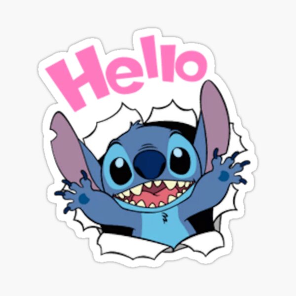 really cute of lilo and stitch HELLO Sticker for Sale by WEShop23