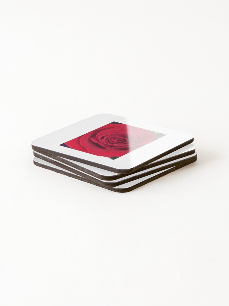 Thumbnail 4 of 5, Coasters (Set of 4), Red Rose designed and sold by RitazMedia.