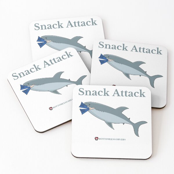 Item preview, Shark Snack Attack with Grey Font designed and sold by BottomlessDiver.