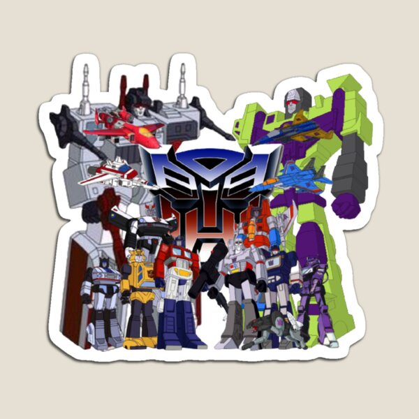 Transformers Autobots Decepticons G1 Cartoon Magnet
