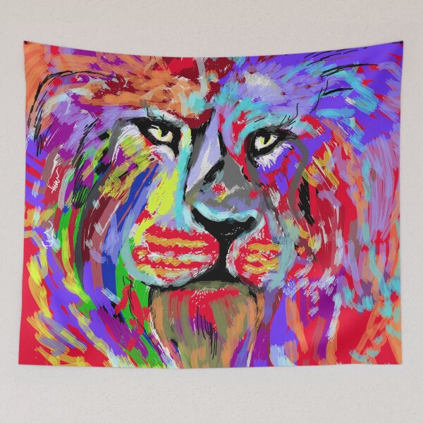 Item preview, Lion abstract portrait designed and sold by SILVERAPPLE.