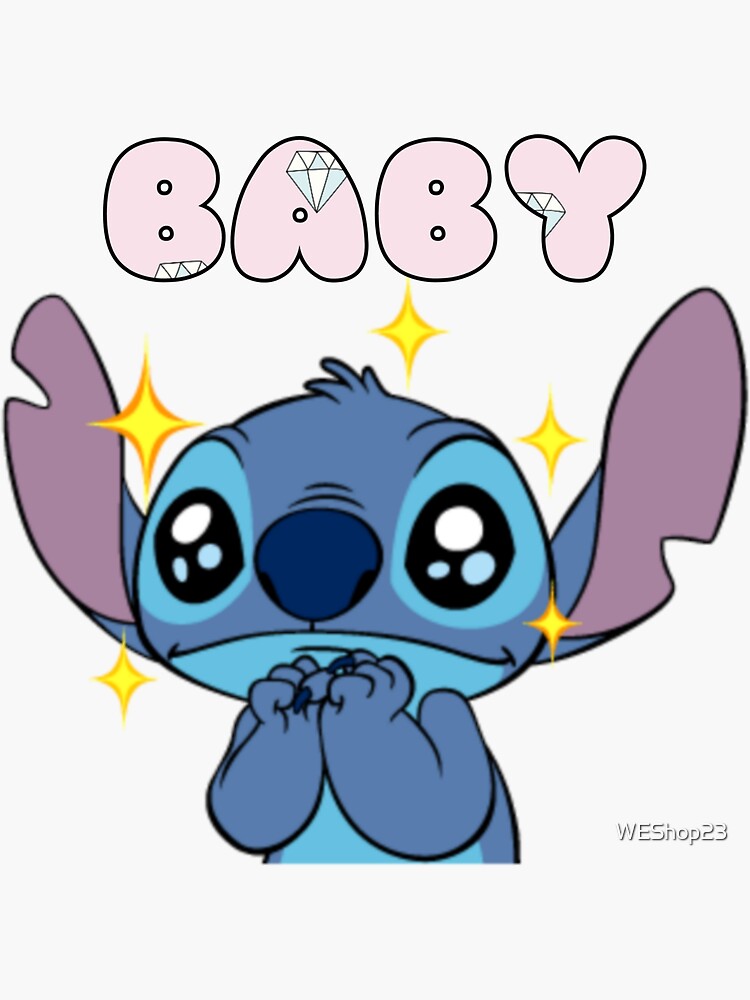 baby lilo and stitch HELLO Sticker for Sale by WEShop23