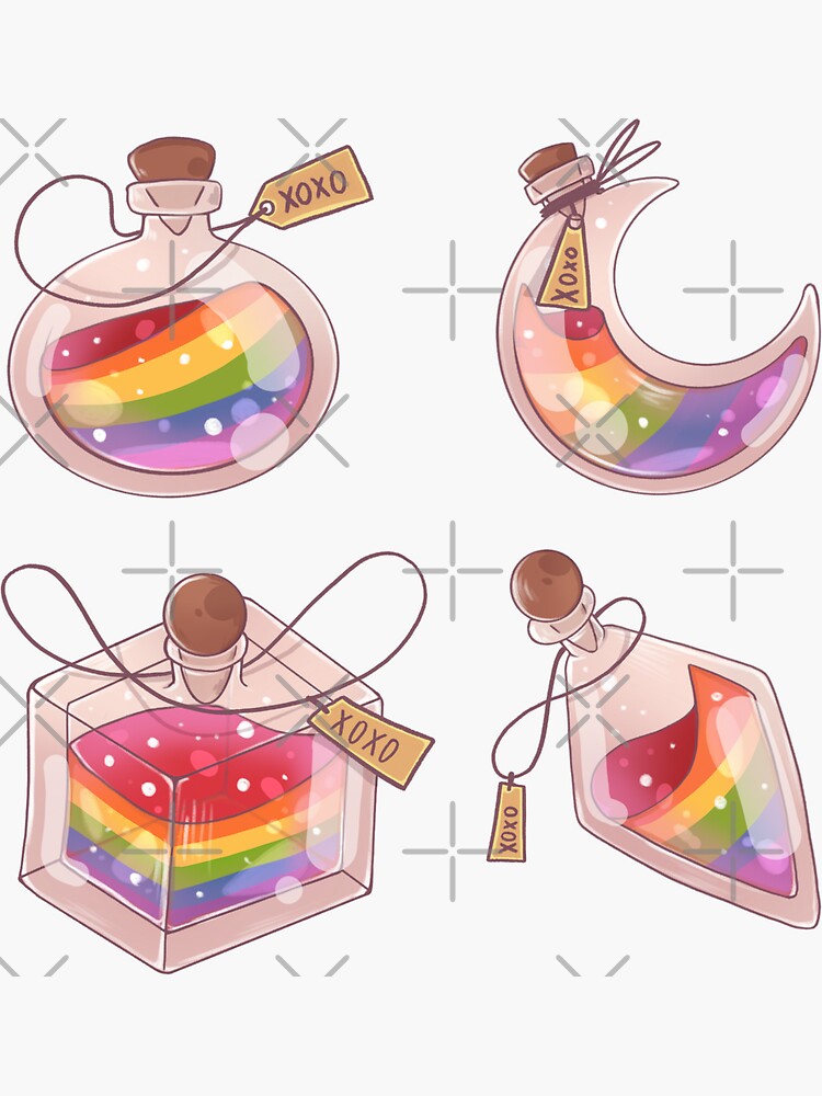 Gay Lgbt Potions Sticker Set Of Four Sticker For Sale By Itsacuteart