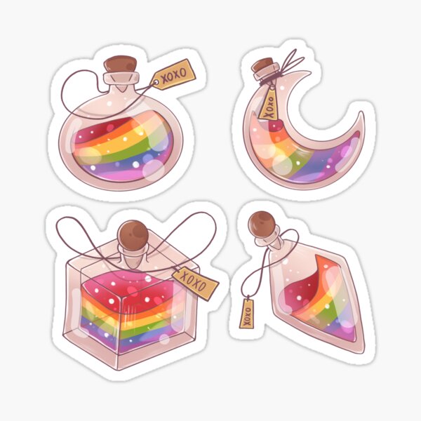 Gay Lgbt Potions Sticker Set Of Four Sticker For Sale By Itsacuteart